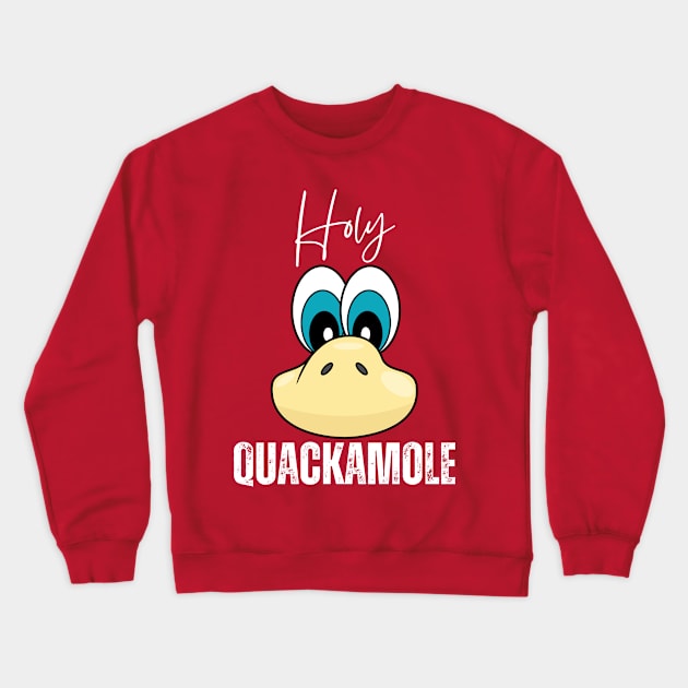 Holy Quackamole Curious Big Nose Funny Emoji Face Cartoon Crewneck Sweatshirt by AllFunnyFaces